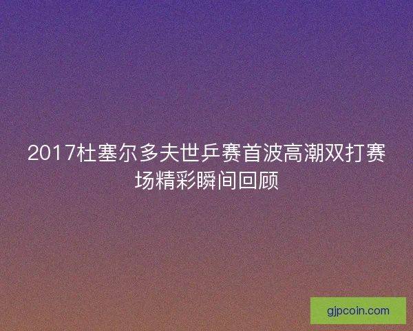 2017杜塞尔多夫世乒赛首波高潮双打赛场精彩瞬间回顾