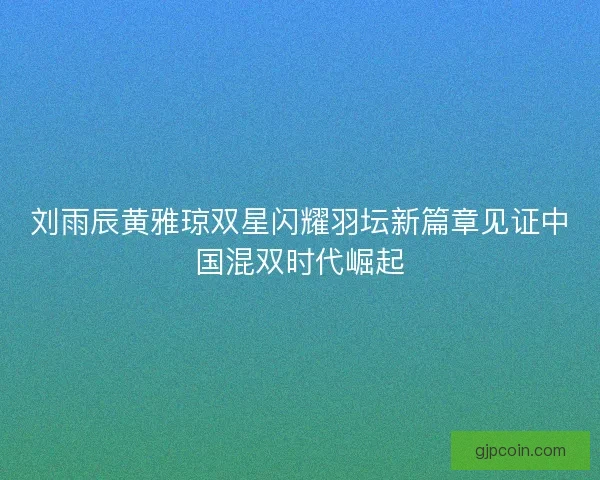 刘雨辰黄雅琼双星闪耀羽坛新篇章见证中国混双时代崛起 刘雨辰黄雅琼双星闪耀羽坛新篇章见证中国混双时代崛起