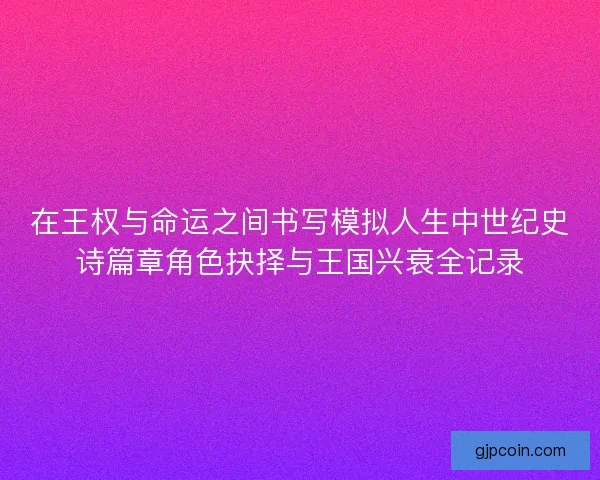 在王权与命运之间书写模拟人生中世纪史诗篇章角色抉择与王国兴衰全记录 在王权与命运之间书写模拟人生中世纪史诗篇章角色抉择与王国兴衰全记录