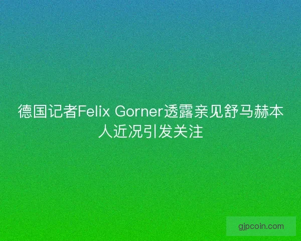 德国记者Felix Gorner透露亲见舒马赫本人近况引发关注 德国记者Felix Gorner透露亲见舒马赫本人近况引发关注