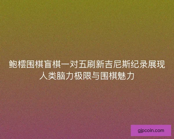 鲍橒围棋盲棋一对五刷新吉尼斯纪录展现人类脑力极限与围棋魅力